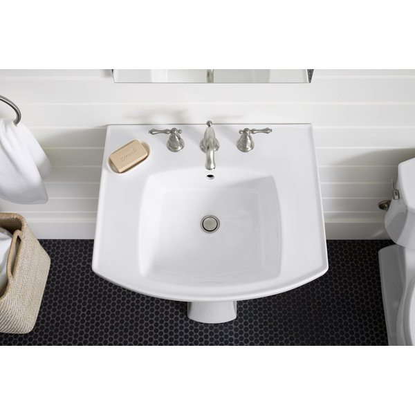 Kohler Kelston® Vitreous China Rectangular Pedestal Bathroom Sink with